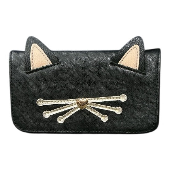 Betsy Johnson - NWOT - Black Vegan Leather Quilted Cat Ear Backpack Bag - Picture 12 of 12